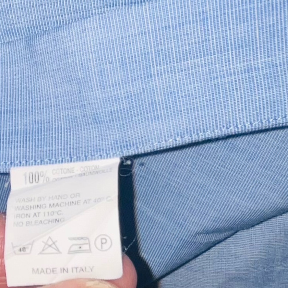 Nice Men’s Neiman Marcus Blue Button Down Long Sleeve Shirt Large 44/ 17.5 - Picture 13 of 13